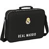 SAFTA REAL MADRID Corporativa - Portafoglio extracurriculari, valigetta portaoggetti, tracolla, comoda e versatile, qualità e resistenza, 38 x 6 x 28 cm, colore: nero, Nero, Estándar, Casual