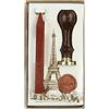 Jacques Herbin 46042T - Set Tour Eiffel comprenant 1 bâton de cire (rouge), 1 manche en bois foncé et 1 sceau Tour Eiffel