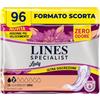 Lines Specialist Lady Mini, Assorbenti per Incontinenza Donna, con Tecnologia Zero Odore e Barriere Laterali Protettive, Scorta Mensile, 6 Confezioni da 16 Unità
