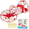 MAIKEHIGH Tenda da Gioco Bambini 3 in 1, Pop Up Piscina Palline con Tunnel Caset