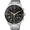 Citizen Orologio CITIZEN CHRONO AN8194-51E Acciaio Uomo Nero Oro Rosa Numeri Romani Nuov