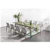 Amicasa Tavolo da esterno alluminio MIKONOS Allungabile Verde oliva (200-300x102,5x75cm