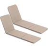 Bazkar Cuscino per sdraio Jaipur S-21 190x60 cm Beige - Set 2 pezzi