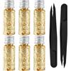Yaflug 6 Pezzi Foglia Oro Alimentare,Bottiglie Oro Alimentare, Foglia Oro Decorazione P
