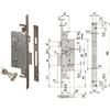 CISA Serratura Triplice da Infilare Doppia Mappa con Scrocco 57215 60 mm