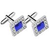 per for gemelli quadrati strass materiale lega 1,6x1,6 cm per uomo abbigliamento