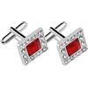 per for gemelli quadrati strass materiale lega 1,6x1,6 cm per uomo abbigliamento