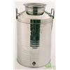 CONTENITORE ACCIAIO INOX TRASPORTO OLIO ALIMENTARE LT.20 BOCCA LARGA BIDONE