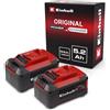 Einhell 2 pezzi BATTERIA ORIGINALE 18V 5,2 Ah 1260W Twinpack EINHELL POWER X-CHANGE PXC