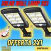 SOLAR WALL LAMP 2X1 400W sensore solare crepuscolare faretto led luce esterno