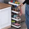 TrAdE Shop Traesio CARRELLO SALVASPAZIO CARRELLINO SLIM CUCINA BAGNO RIPOSTIGLIO 3 RIPIANI 4 RUOTE