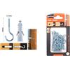 Kaela SET 12 PEZZI VITI VITE A GANCIO 2.7X40MM + TASSELLI CON ALETTE TASSELLO M6 90736
