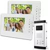 TrAdE Shop Traesio KIT VIDEO CITOFONO BIFAMILIARE REGISTRA TELECAMERA IR 2 MONITOR 7" LCD COLORI