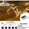 Wisdom CATENA 12 LED A BATTERIA CAVO TRASPARENTE LUCE CALDA FISSA+INTERMITTENTE XC-3470