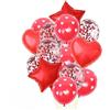 Generico Set 8 Palloncini Rossi Forma Cuore Stella Trasparenti Coriandoli Party