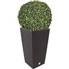 WELL HOME MOBILIARIO & DECORACIÓN Set di pentole Rato 35 litri con inserto 28,7 x 28,7 x 55 cm in colore ocra scuro + Sfera di bosso diametro 36 cm
