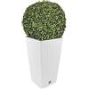 WELL HOME MOBILIARIO & DECORACIÓN Set di pentole Rato 35 litri con inserto 28,7 x 28,7 x 55 cm in colore bianco + Palla di bosso diametro 36 cm