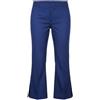 FRANKIE MORELLO Dorothee Pantaloni Donna Blu Cropped Stretch Flare W30 UK10