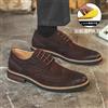 Scarpe Eleganti Uomo Derby Marrone Scuro Effetto Camoscio Brogue 3 cm DS418