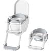Carehabi Riduttore Wc Bambini, Sedile Rialzato Regolabile in Altezza per Uomini e Donne, Bidet per Wc Antiscivolo e Scaletta per Spruzzi D'acqua