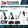 Generico Kit Potatura 3in1 Motosega 6 Pollici Forbice Asta Telescopica 128-248cm Giardino