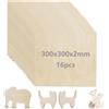 YOUNTHYE 16 Pezzi Legno Di Balsa 300 x 300 x 2 mm - Pannello Compensato A4 Per