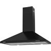 Corbero Corberó KURAMATHI960B - Campana decorativa a piramide nera, 90 cm, portata 621,71 m3/h, 165 W, 3 velocità, 2 filtri in alluminio, filtro carbonio, efficienza energetica A