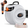 VEVOR Avvolgitubo Retrattile per Tubo da Giardino Avvolgitubo da Giardino Fissaggio da Parete Diametro 12 mm con Ugello a 9 Modelli, Sistema di Ritorno Riavvolgimento Staffa Girevole a 180°