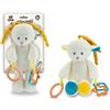 Teorema Giocattoli, Pecorella Peluche, Giochi Neonato 0-3 Mesi con Anelli Attività e Forme Geometriche, Pupazzo Morbido 26 cm da Appendere a Culla e Passeggino