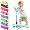 Hurtle Monopattino Leggero a 3 Ruote con Luci LED, Antiscivolo, per Bambini 2-5 Anni, Altezza Regolabile 63,-71 cm (Blu Turchese)