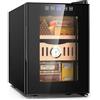 Avilia Minifrigo Porta 100 Sigari 18L Nero 55W Dimensioni Compatte 26,5x51,5x39,3cm - Umidificatore per Sigari con Temperatura Regolabile e Due Comode Mensole in Legno - Sistema di Contollo Umidià