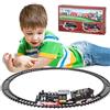 TrAdE Shop Traesio PISTA TRENO TRENINO PER BAMBINI 204CM CON BINARI LOCOMOTIVA VAGONE LUCI E SUONI
