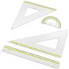 TrAdE Shop Traesio SET SCUOLA DISEGNO CON RIGHELLO RIGA + GONIOMETRO 180° + SQUADRETTE 45° 60°