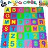 TrAdE Shop Traesio TAPPETO PUZZLE PER BAMBINI SET 9 X 9 CM GIOCO TAPPETINO LETTERE NUMERI GOMMA EVA