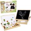 TrAdE Shop Traesio SCATOLA LAVAGNA IN LEGNO 2 LATI GESSETTI PENNARELLI E MAGNETI ANIMALI FATTORIA