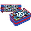 TrAdE Shop Traesio ASTUCCIO PORTAPASTELLI SCUOLA 3 ZIP CERNIERA AVENGERS SUPEREROI ACCESSORIATO