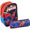 TrAdE Shop Traesio ZAINO ZAINETTO ASILO SPIDERMAN + ASTUCCIO TOMBOLINO KIT SCUOLA BAMBINI