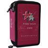 TrAdE Shop Traesio ASTUCCIO SCUOLA OVERLOOK MULTISCOMPARTO 3 ZIP PORTACOLORI PENNARELLI PENNE