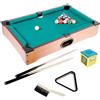 TrAdE Shop Traesio MINI BILIARDO DA TAVOLO GIOCO IN LEGNO CON 2 STECCHE PALLE GESSO E TRIANGOLO
