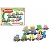 TrAdE Shop Traesio TRENINO MAGNETICO IN LEGNO CON VAGONI A CALAMITE GIOCATTOLO GIOCO BAMBINI +24 M