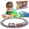 TrAdE Shop Traesio PISTA TRENO TRENINO PER BAMBINI LUNGHEZZA 144CM CON BINARI LOCOMOTIVA E 2 VAGONI