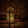 Lanterna Traforata Arabo Lanterna con Luce LED Calda per Decorazioni Natalizie