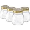 BORMIOLI ROCCO Set 4 Vasi Quattro Stagioni 25cl in Vetro con Capsula a vite e pulsante verifica