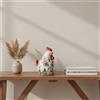 Statuetta di gallo in ceramica, stile rustico nostalgico, ornamento vintage,