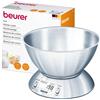 Beurer KS 54 Bilancia da Cucina con Ciotola in Acciaio Inox Spazzolato Lavabile in