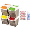 Does not apply Set Bama Poker: Pattumiera Plus 4x27 Lt + 5 Rotoli Sacchetti 65X54 cm + Hygienf