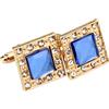 per gemelli quadrati da uomo 1,6x1,6 cm dettagli strass lega accessori formali