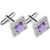 per gemelli quadrati da uomo 1,6x1,6 cm dettagli strass lega accessori formali