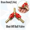 Premium valvola a per sfera a 3 vie per tubo di montaggio 8 mm barb morsetto gas