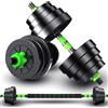 Tradeshop KIT 2IN1 BILANCIERE + MANUBRI CON PESI REGOLABILI COMPONIBILI TOT 40 KG PALESTRA
